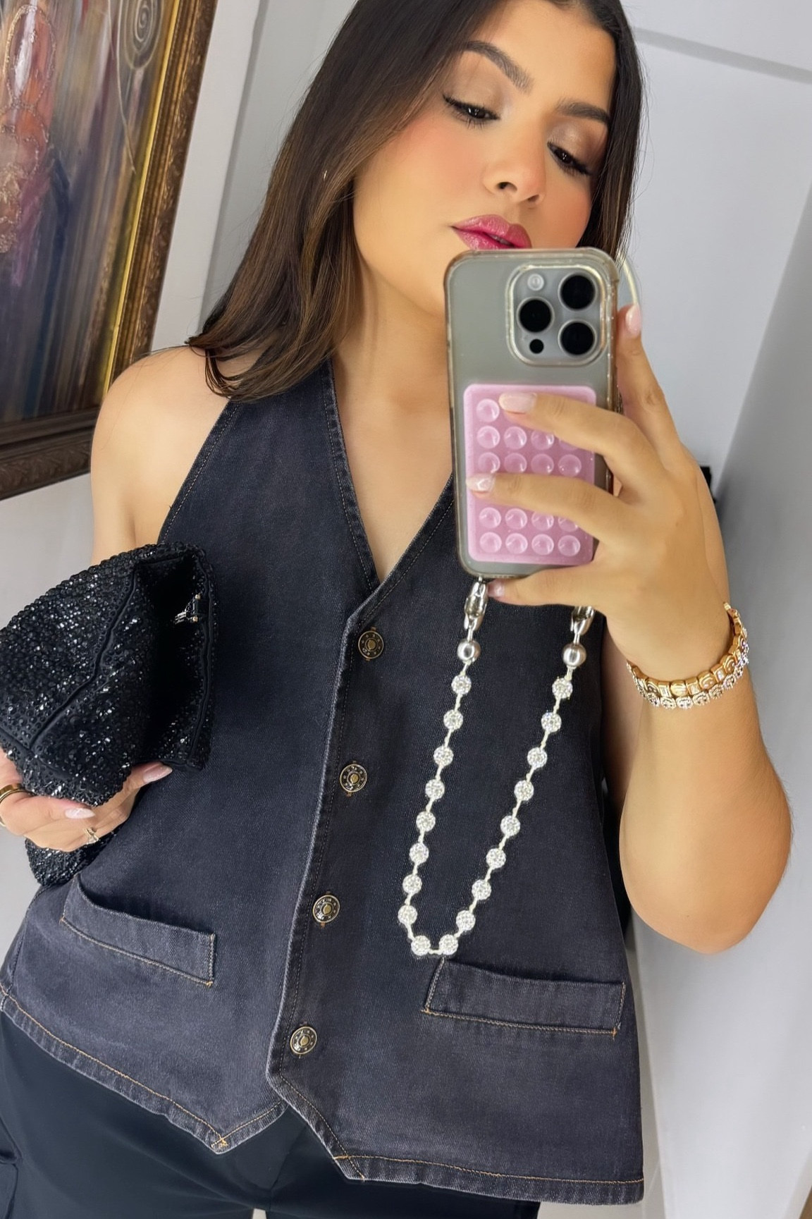 Open back denim halter vest 🪩

Es true to size, tengo puesto el size 6/M




Going out night top, date night outfit, mid size fashion ideas, girls night out ootn black summer fashion

#LTKStyleTip #LTKSummerSales #LTKMidsize