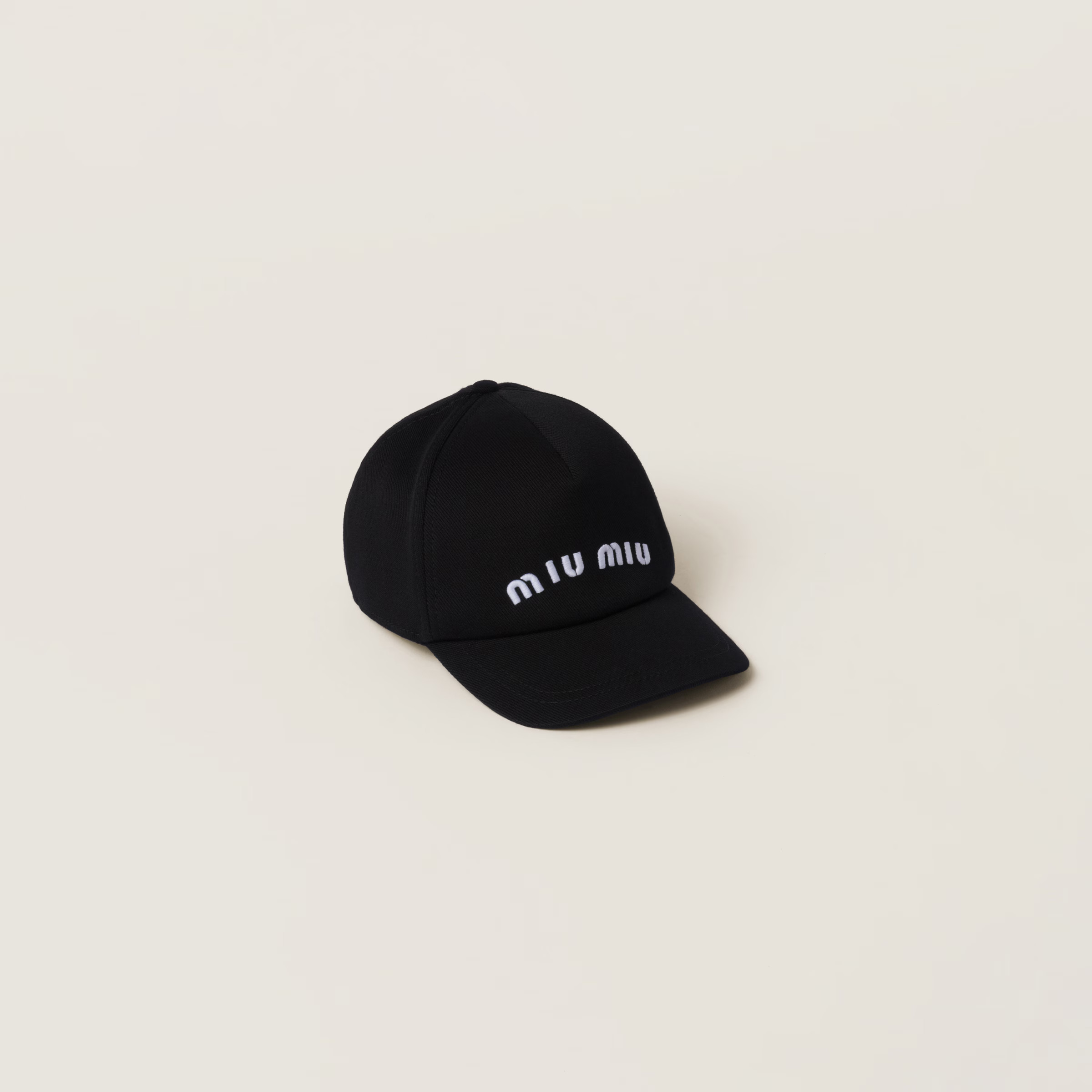 Black/white Drill Baseball Cap | Miu Miu | Miu Miu UK