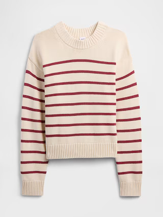 Relaxed Stripe Cropped Sweater | Gap Factory