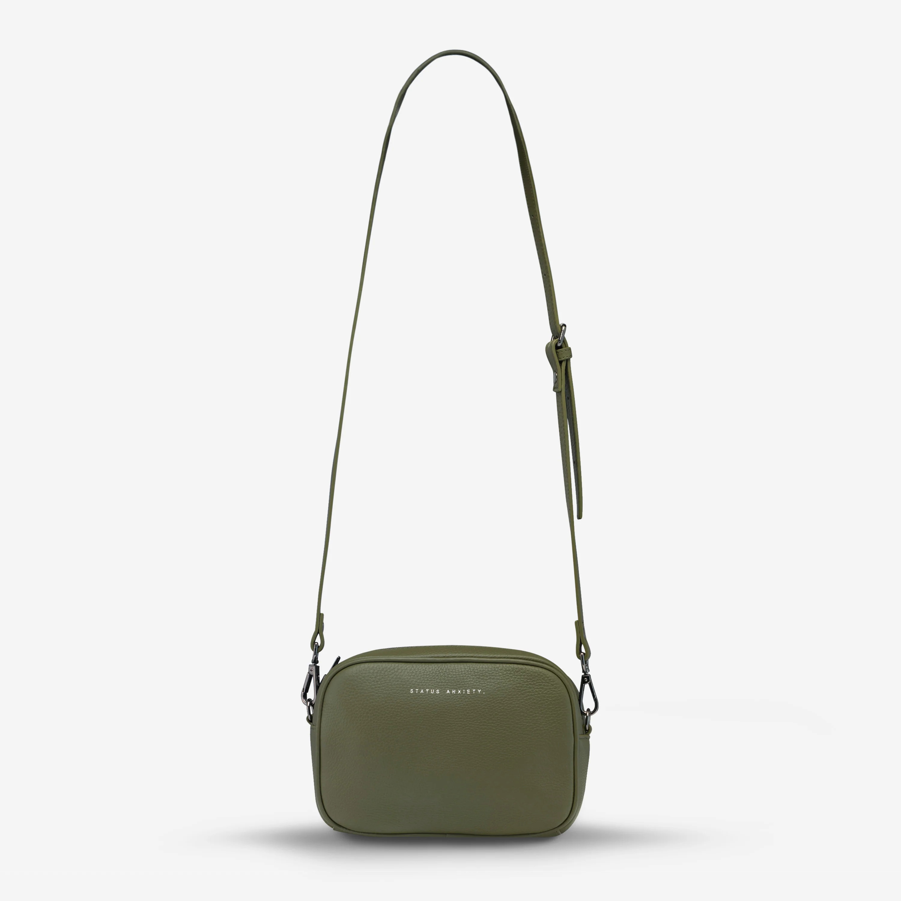 Plunder Women's Khaki Leather Crossbody Bag | Status Anxiety® | Status Anxiety 