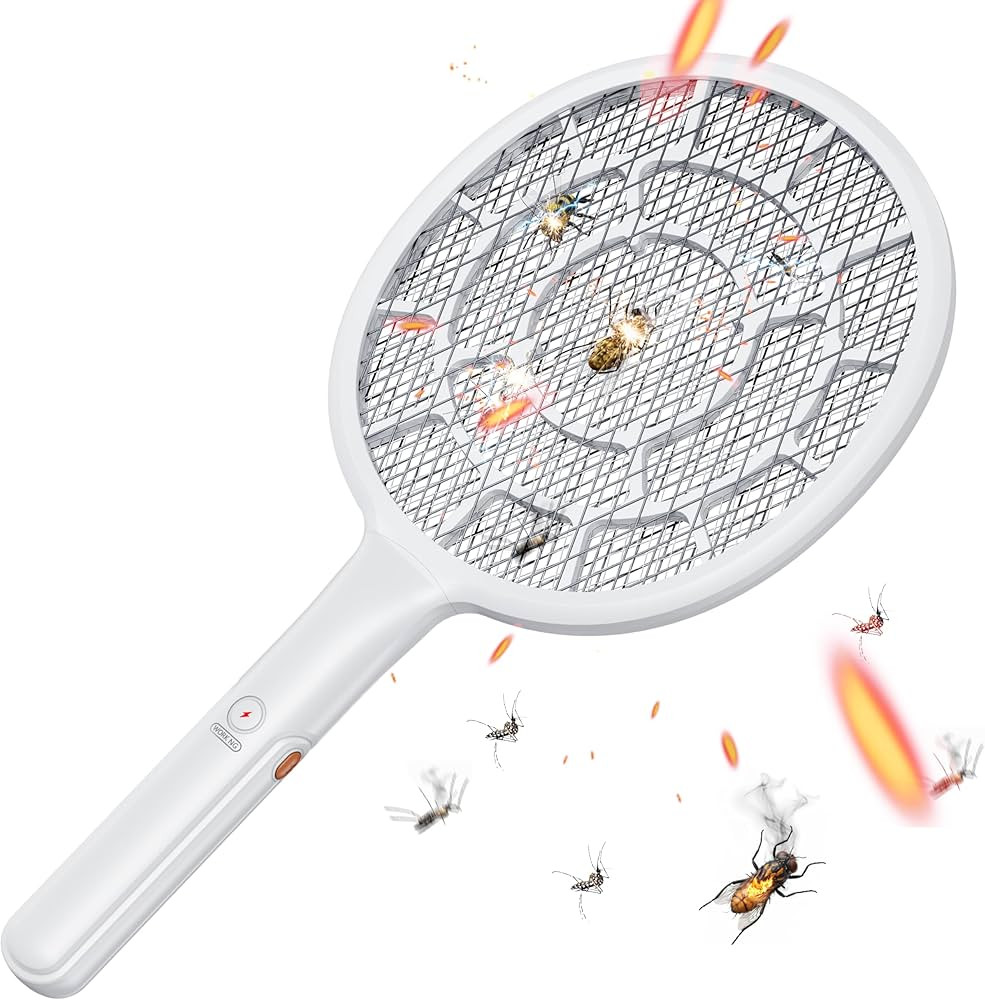 Electric Fly Swatter, Bug Zapper, Mosquito Zapper Racket | Gold Zone Voltage, Densest 3 mm Mesh, ... | Amazon (US)