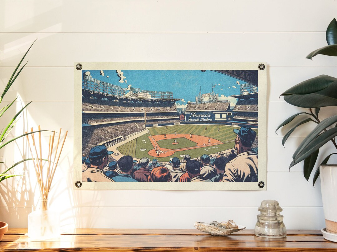 America's Favorite Pastime Baseball Felt Poster Banner Vintage Sport Fan Wall Art Gift. Man Cave ... | Etsy (US)