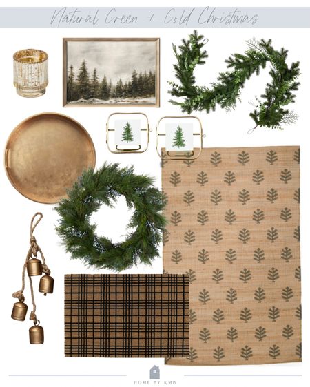 Neutral green and gold Christmas decor 

#LTKhome #LTKHoliday