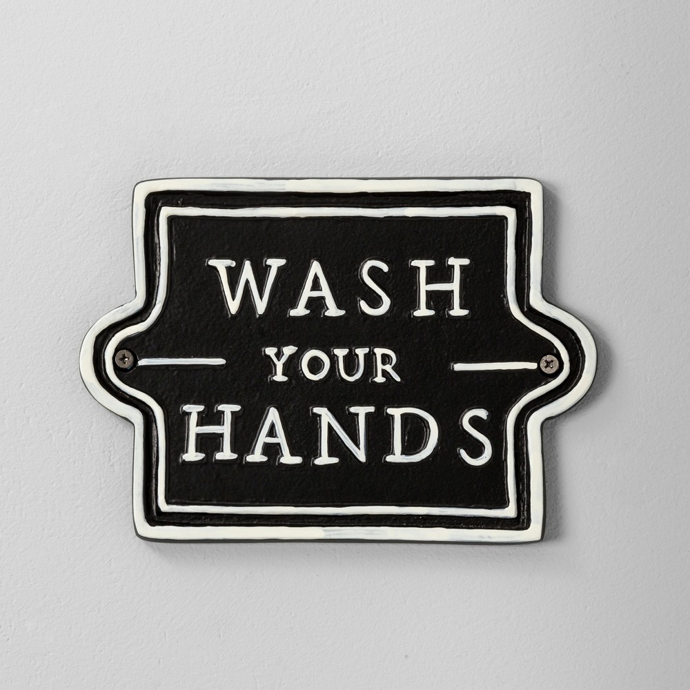 Wall Sign Wash Your Hands Black - Hearth & Hand with Magnolia | Target