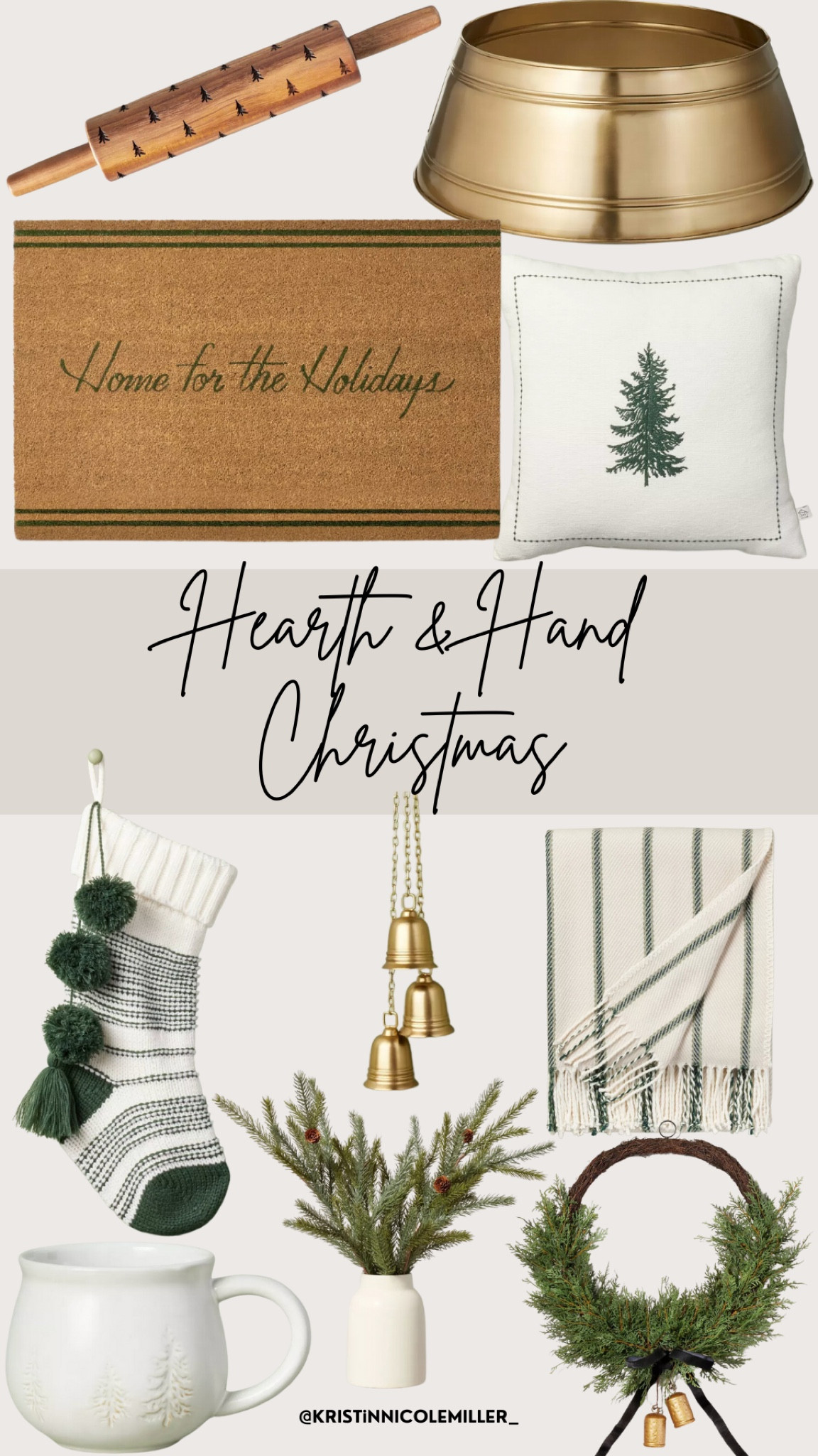 Hearth and hand Christmas, Christmas tree pillow, stocking, welcome mat, bells, mug, branches bells throw blanket tree collar rolling pin 

#LTKSeasonal #LTKhome #LTKHoliday