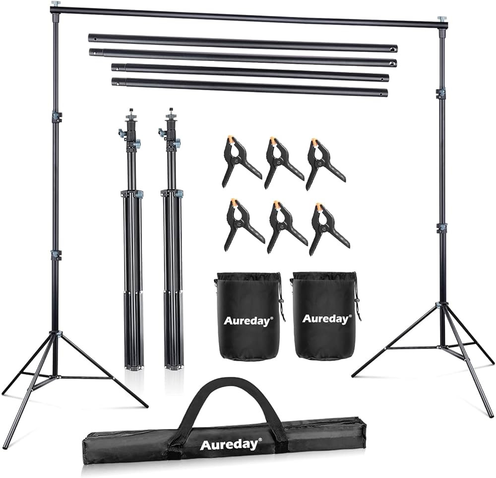 Aureday Backdrop Stand, 10x8.5ft Adjustable Photo Backdrop Stand for Parties, Heavy Duty Backgrou... | Amazon (US)