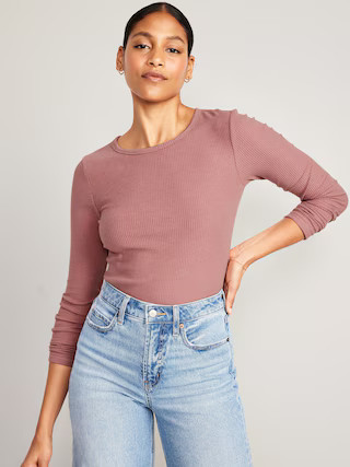 Plush Long-Sleeve Crew-Neck T-Shirt for Women | Old Navy (US)