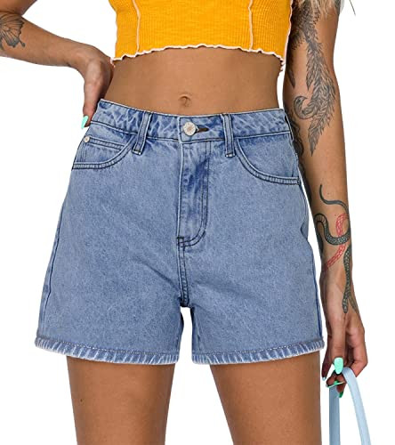 MODARANI High Waisted Jean Shorts Womens Blue Denim Shorts Summer Stretchy Hot Short L | Amazon (US)