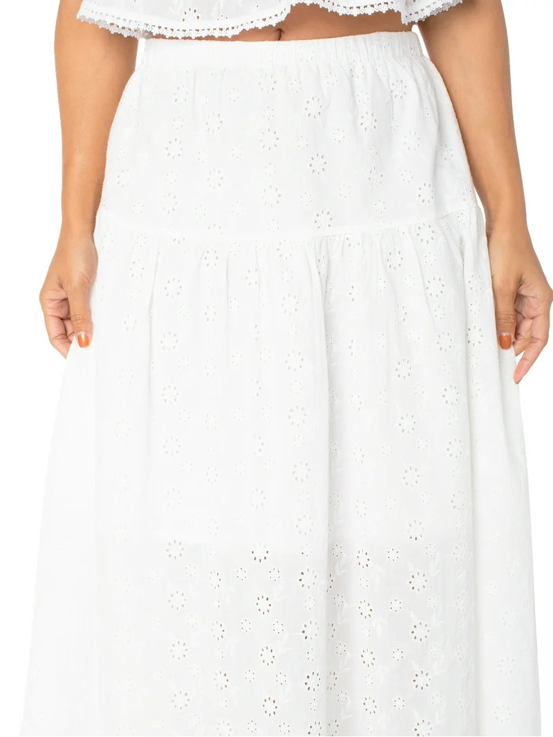 Celebrity Pink Juniors Eyelet Midi Skirt - Walmart.com | Walmart (US)
