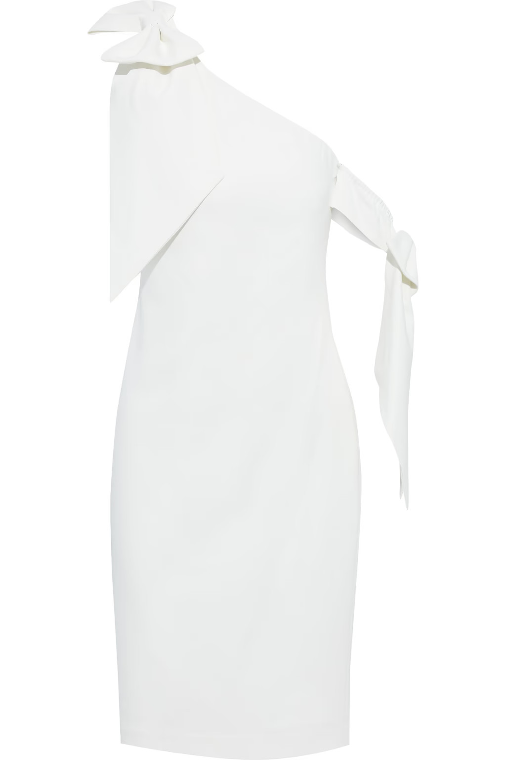 One-shoulder bow-embellished stretch-cady dress | The Outnet (US and CA)