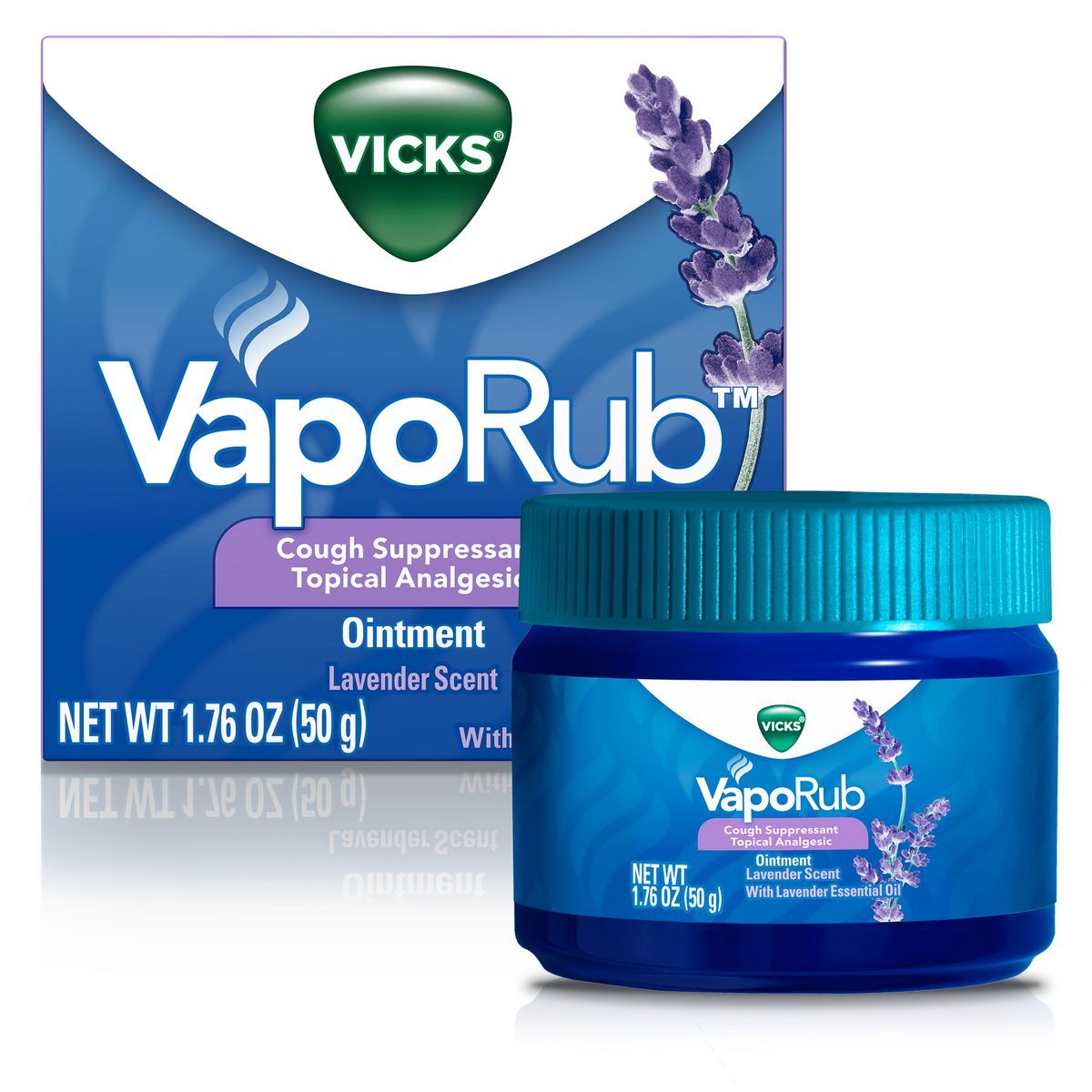Vicks VapoRub Cough Suppressant, Topical Chest Rub & Analgesic Ointment - Lavender - 1.76oz | Target