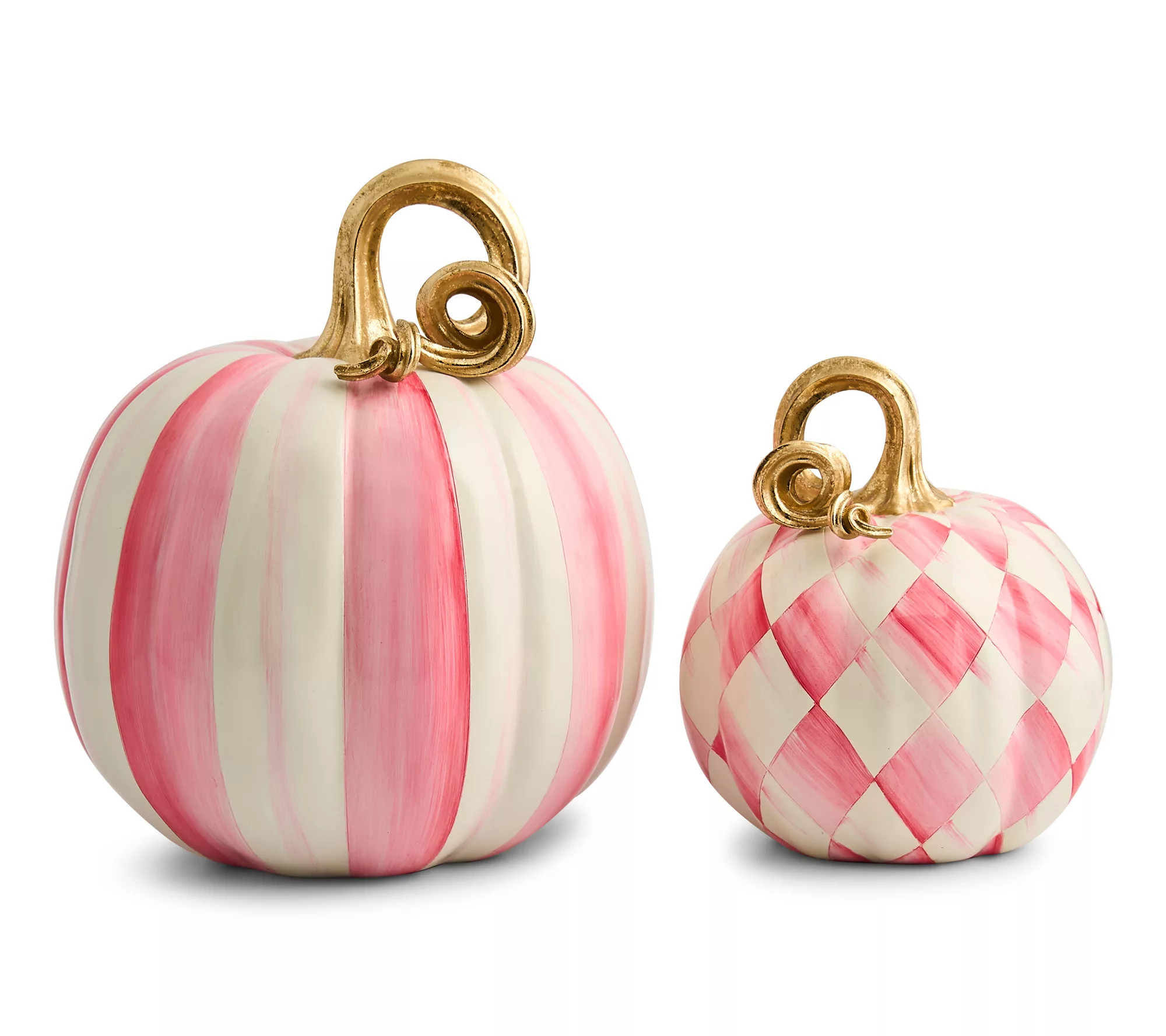 MacKenzie-Childs S/2 Small Elegant Harlequin Pu pkins | QVC