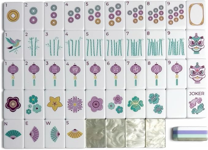 American Mahjong 4-Layer Tile Set with Carrying Bag, Pastel Lavender - Bloom | Amazon (US)