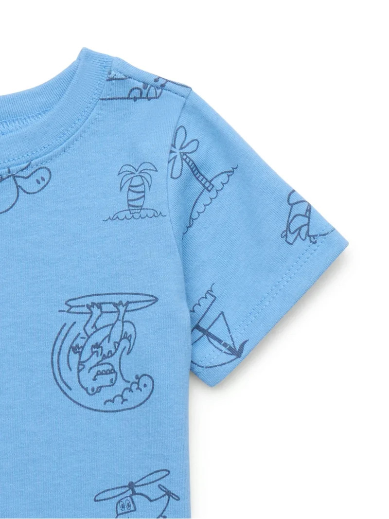 Garanimals Baby Boy Printed T-Shirt with Short Sleeves, Sizes 0M-24M - Walmart.com | Walmart (US)