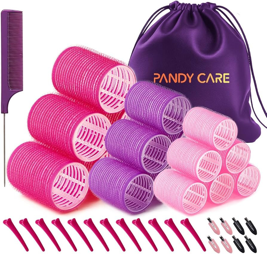 Hair Rollers Set 40 PCS, PandyCare Hair Rollers For Long & Short - No Heat, Hair-friendly, Natura... | Amazon (UK)