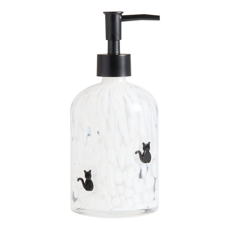 Charm Black Cat Inlay Confetti Glass Liquid Soap Dispenser | World Market
