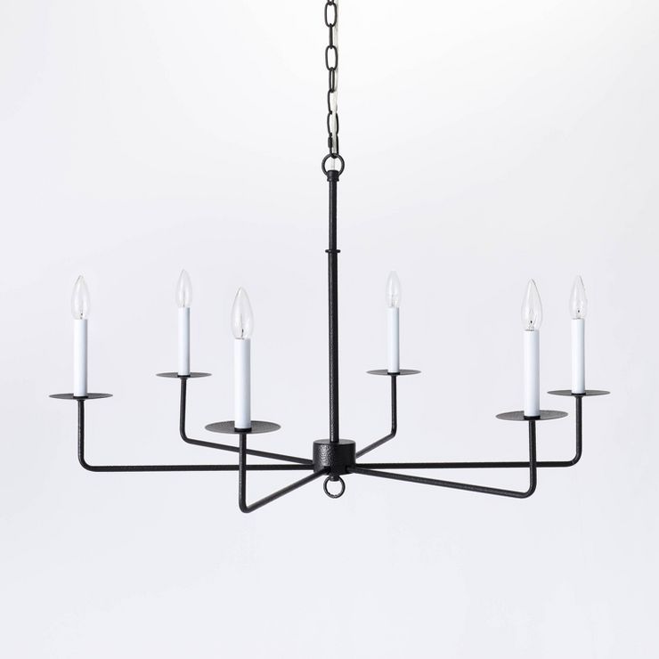 6-Light Hammered Metal Chandelier Black - Threshold&#8482; designed with Studio McGee | Target