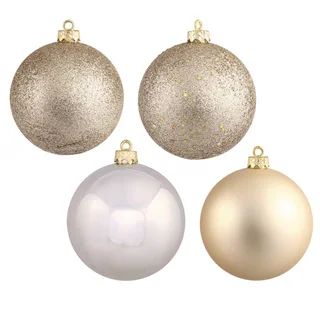 Champagne Finish Plastic 2.4-inch Assorted Ball Ornaments (Pack of 24) | Overstock.com Shopping -... | Bed Bath & Beyond