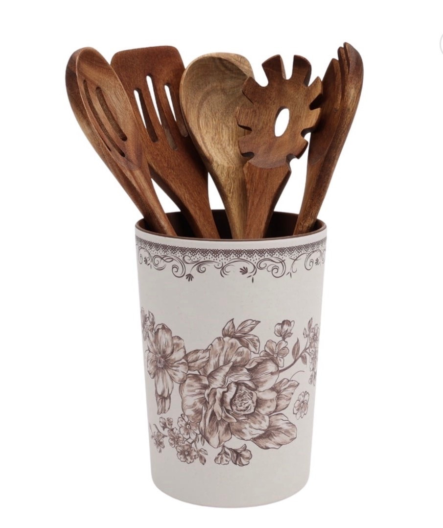 •	Complete Set: Includes 5 cooking utensils and 1 storage crock
	•	Easy to clean and Store
	•	Durable and Safe
	•	Hand wash only

#LTKSeasonal #LTKHome #LTKmorningroutine