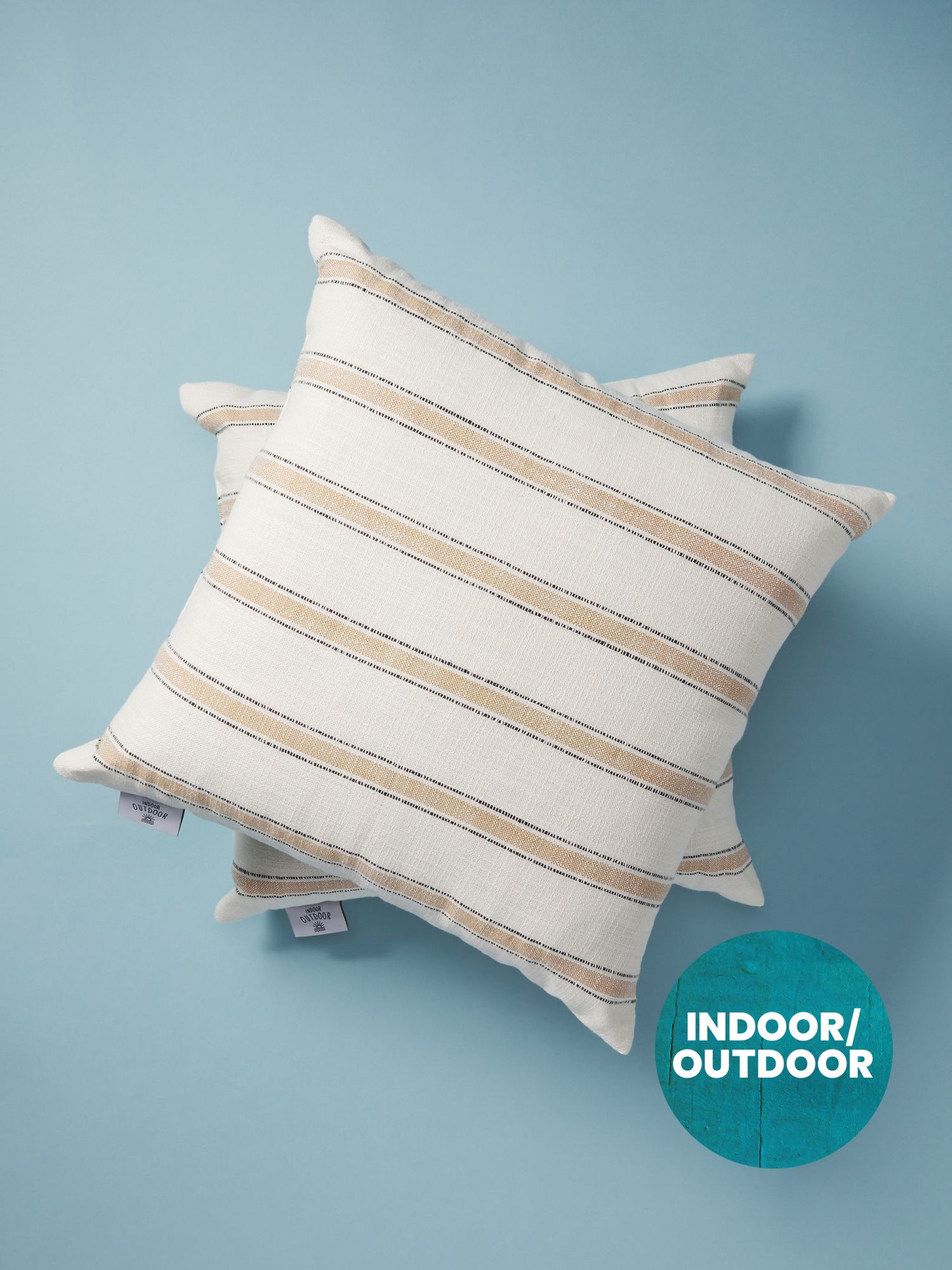 Made In India 18x18 Indoor Outdoor Yarn Dyed Striped Pillows | Outdoor Pillows | HomeGoods | HomeGoods