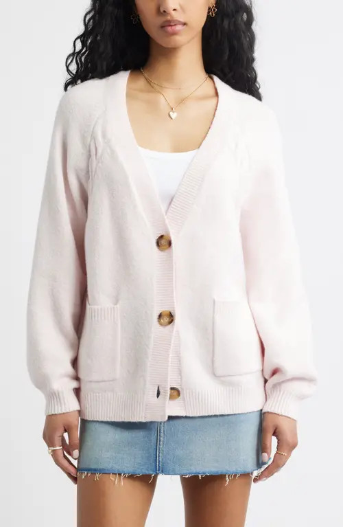 BP. Relaxed Everyday Cardigan in Pink Primrose at Nordstrom, Size Large | Nordstrom