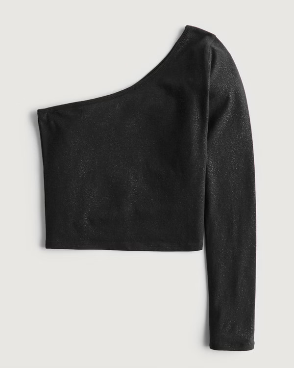 Women's One-Shoulder Shimmer Top | Women's Tops | HollisterCo.com | Hollister (US)