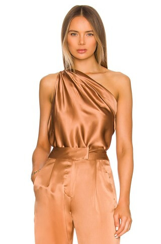The Sei One Shoulder Cowl Top in Chai from Revolve.com | Revolve Clothing (Global)