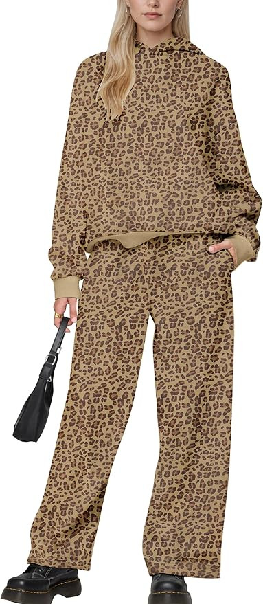 Lauweion Polka Dot Set-Womens Oversized Hoodie and Wide Leg Sweatpants | Amazon (US)