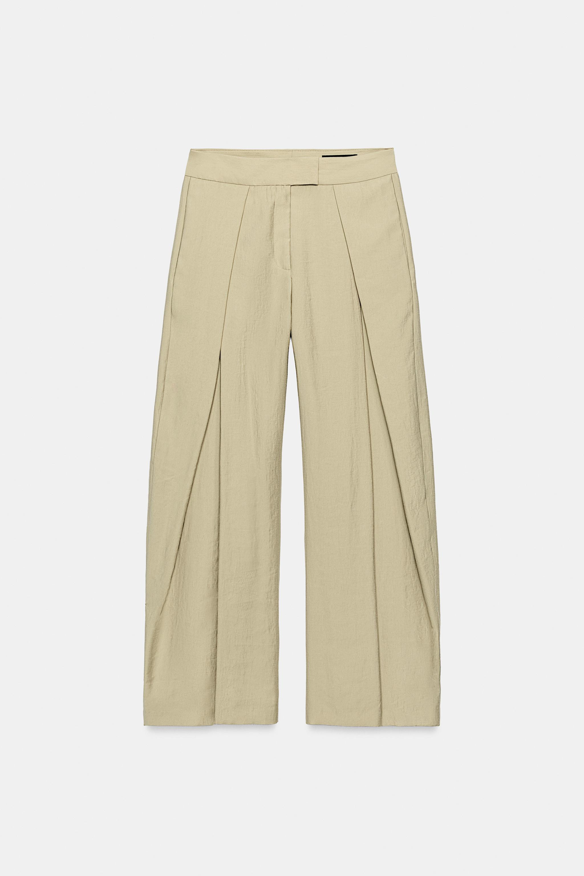 ZW COLLECTION PLEATED WIDE LEG PANTS | Zara US