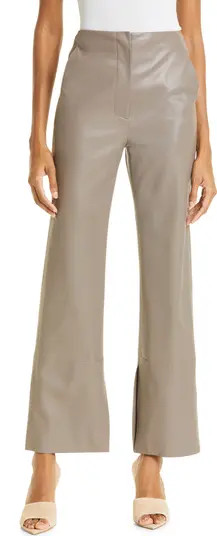 Rhyan Split Hem Crop Flare Faux Leather Pants | Nordstrom