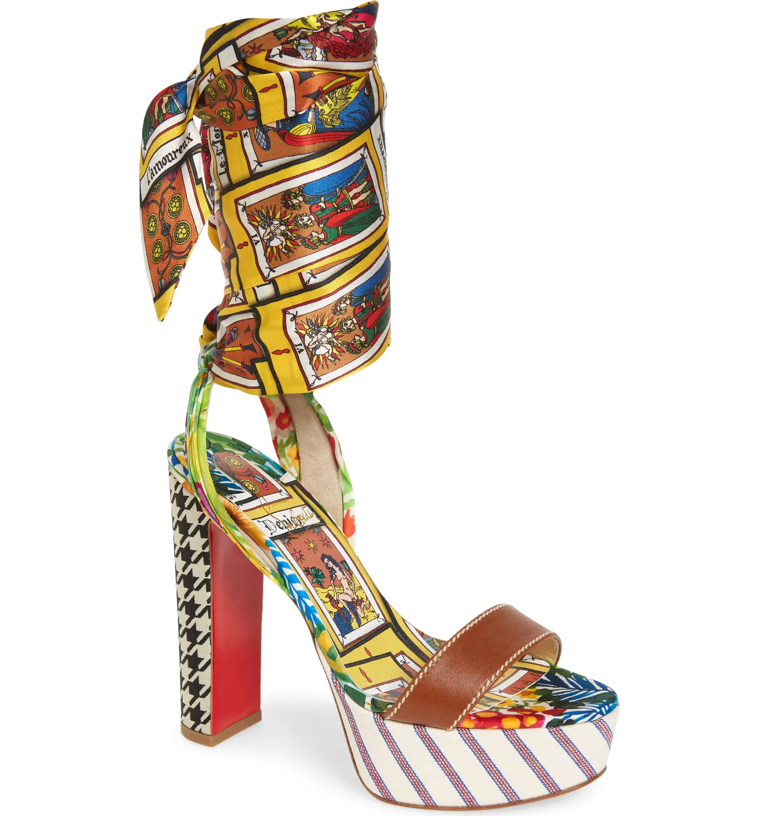 Christian Louboutin Sandale du Désert Alta Tarot Ankle Tie Platform Sandal | Nordstrom | Nordstrom