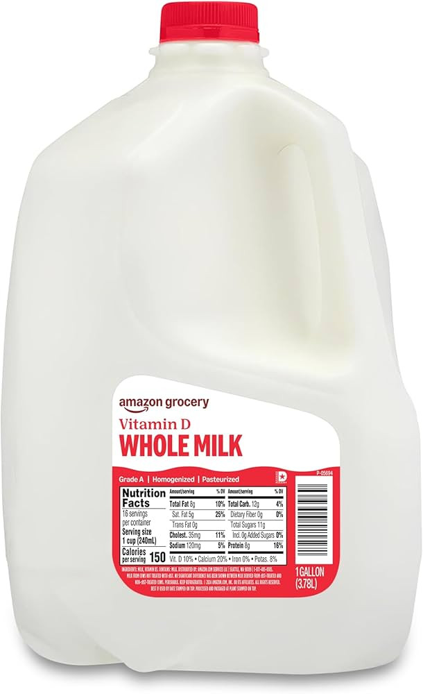Amazon Grocery, Whole Milk, 1 Gallon, 128 Fl Oz | Amazon (US)