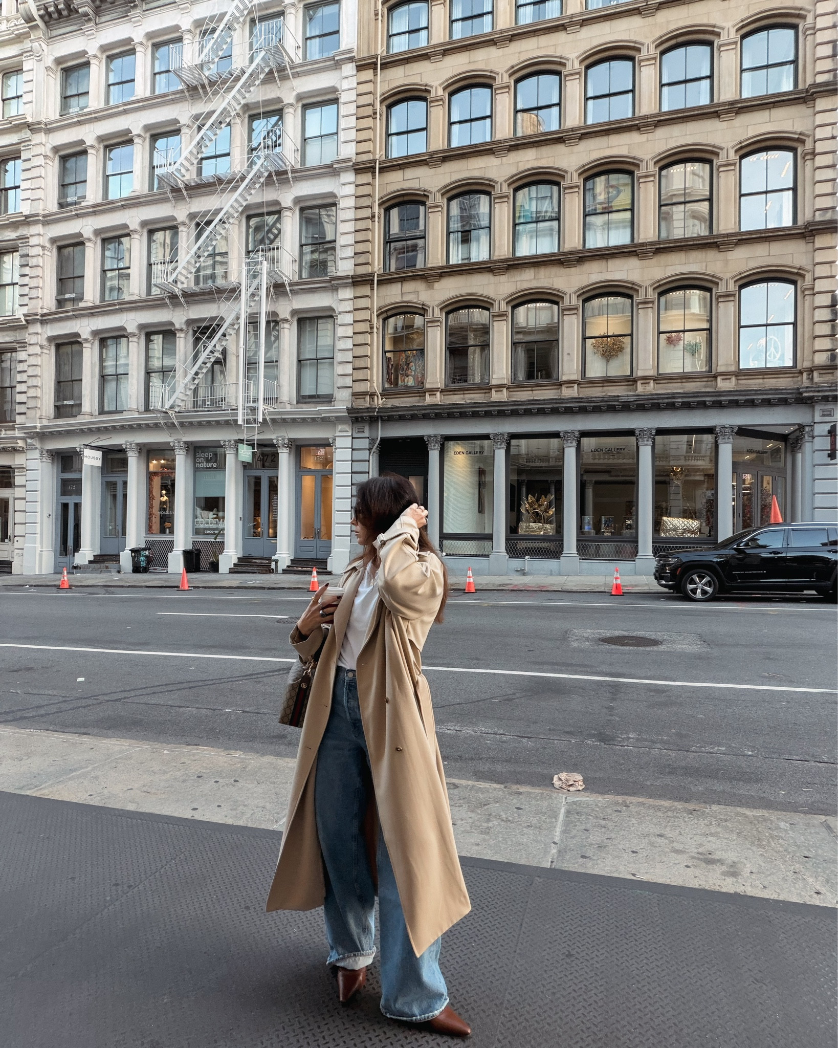 Trench coat size medium, jeans are TTS- my fave low slung baggy style 

#LTKSeasonal #LTKStyleTip