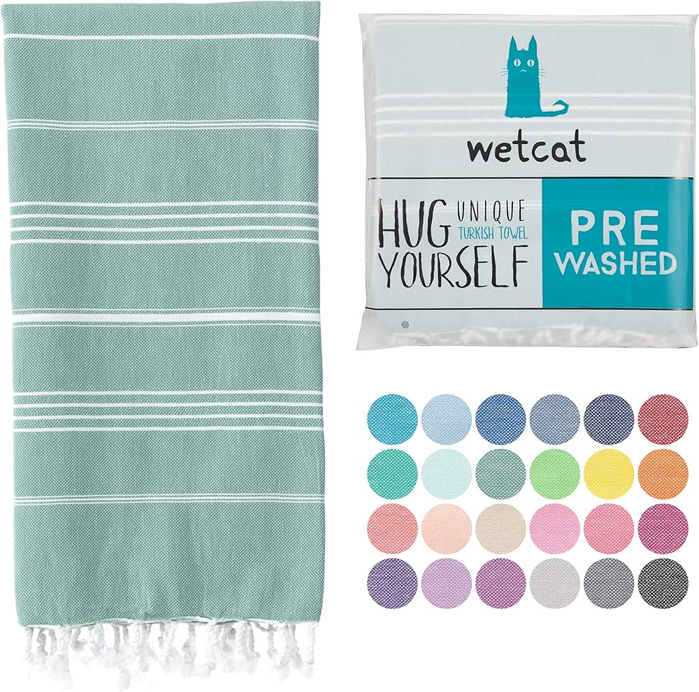 WETCAT Turkish Beach Blanket 38x71 100% Cotton Sand Free Quick Dry Beach Towel for Adults Oversiz... | Amazon (US)