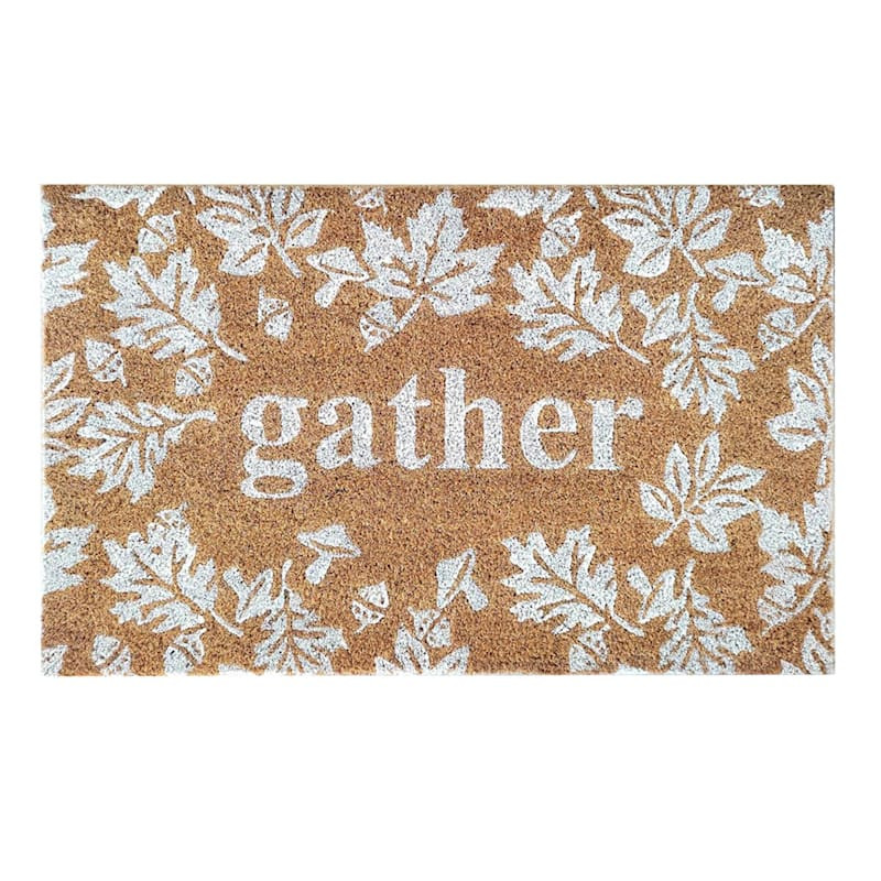 Gather Leaves Coir Mat, 22x47 | At Home