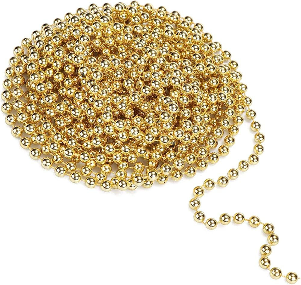 31 Feet Christmas Beaded Garland Shiny Beads Strand for Christmas Tree, Valentine, Exhibition, We... | Amazon (US)