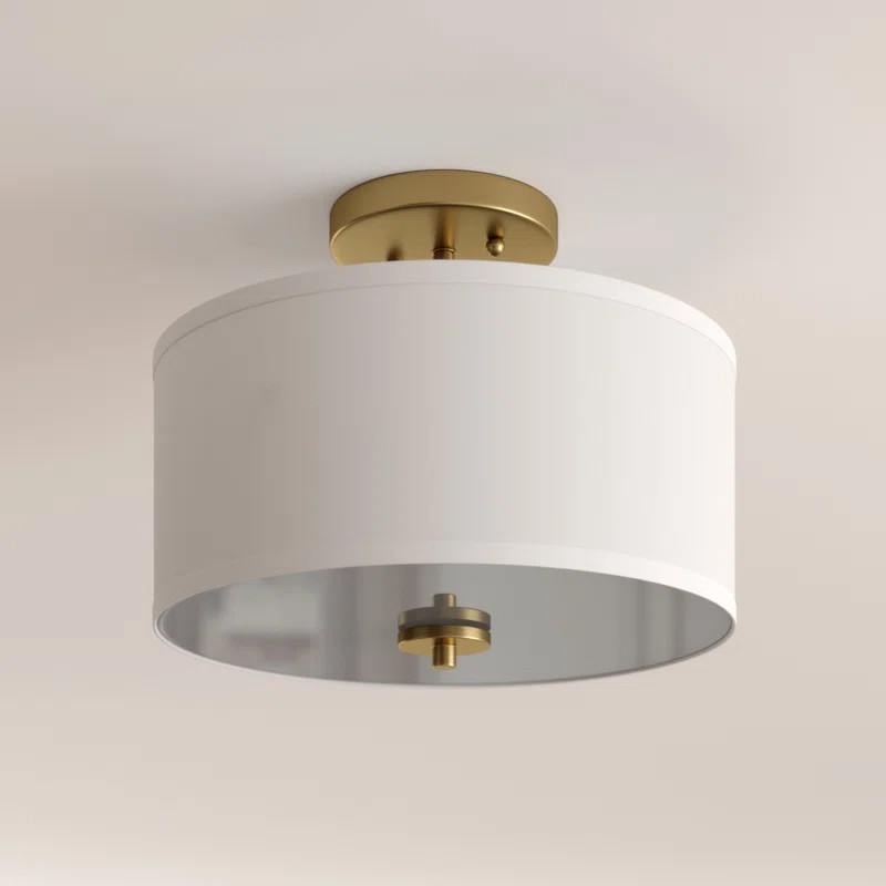 Aaru Fabric Semi Flush Mount | Wayfair North America