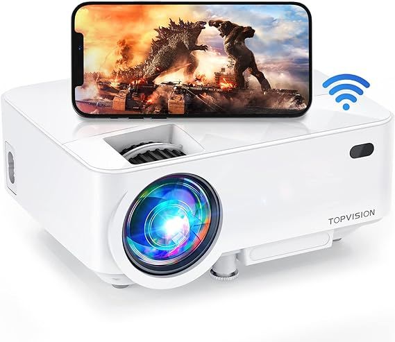 Mini Projector with WiFi, TOPVISION 5500L Portable Movie Projector, Full HD 1080P Supported Bluet... | Amazon (US)