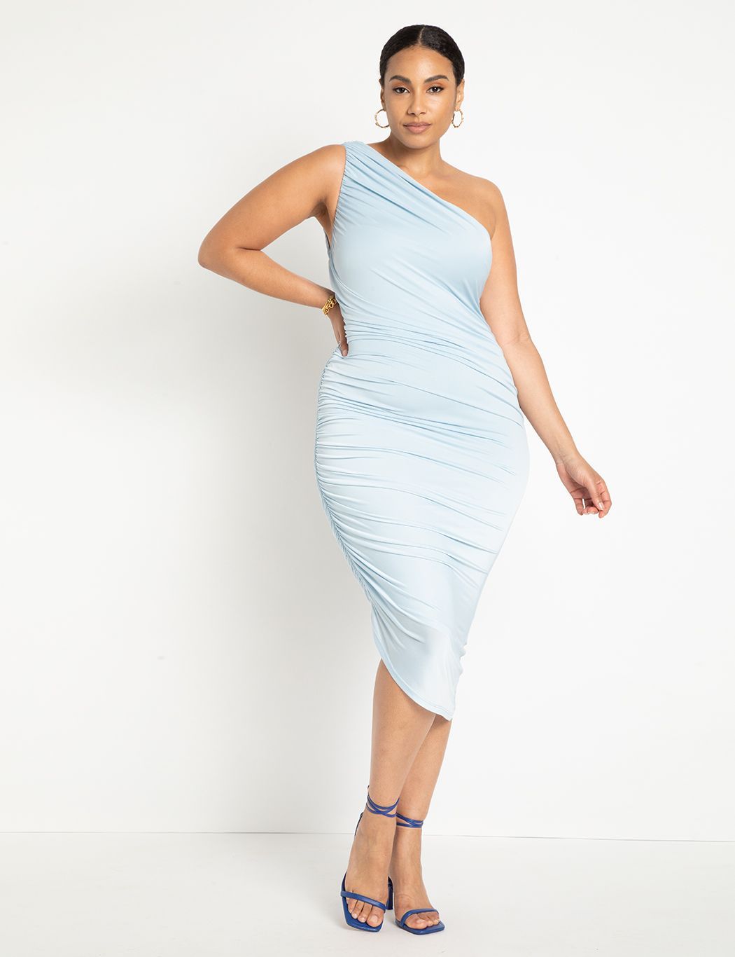 Ruched One Shoulder Dress | Women's Plus Size Dresses | ELOQUII | Eloquii
