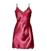 SweatyRocks Women's Silk Satin Lace Lingerie V Neck Nightgown Slip Dress | Amazon (US)