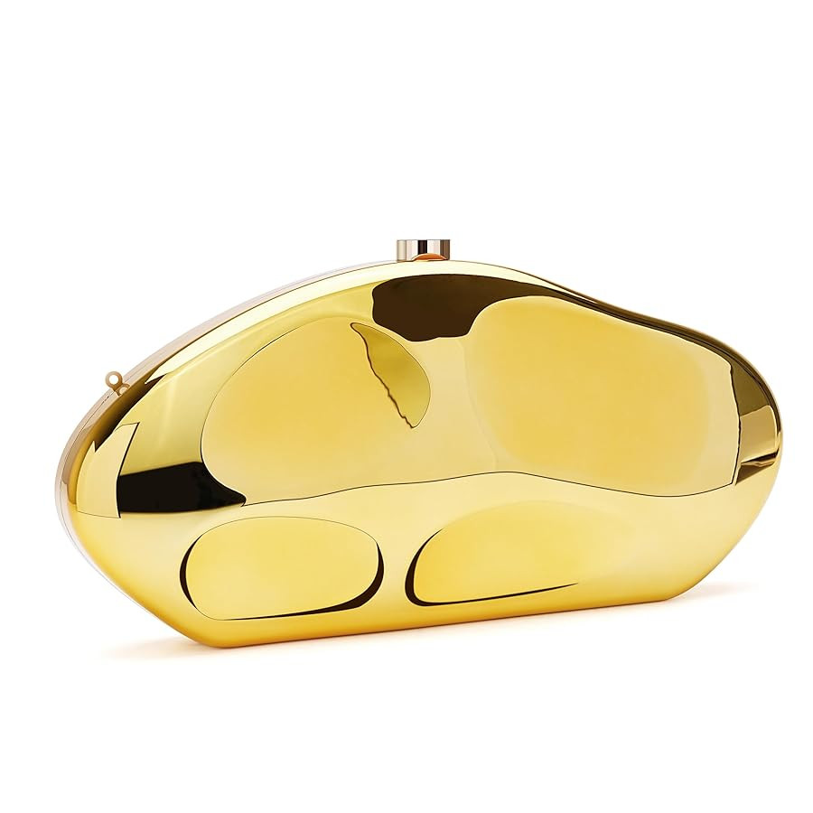 DF DUALFERV Acrylic Evening Clutch, Geometric Gold Acrylic Clutch Purses for Women with Removable... | Amazon (US)