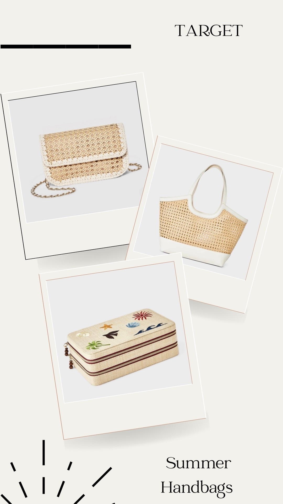 Summer vibes are calling ☀️👜 These @Target  statement handbags are giving effortless chic without the designer price tag. From beach days to brunch dates, these are the bags you’ll be reaching for all season long 🤍✨

#LTKmomlife #LTKSeasonal #LTKSaleAlert