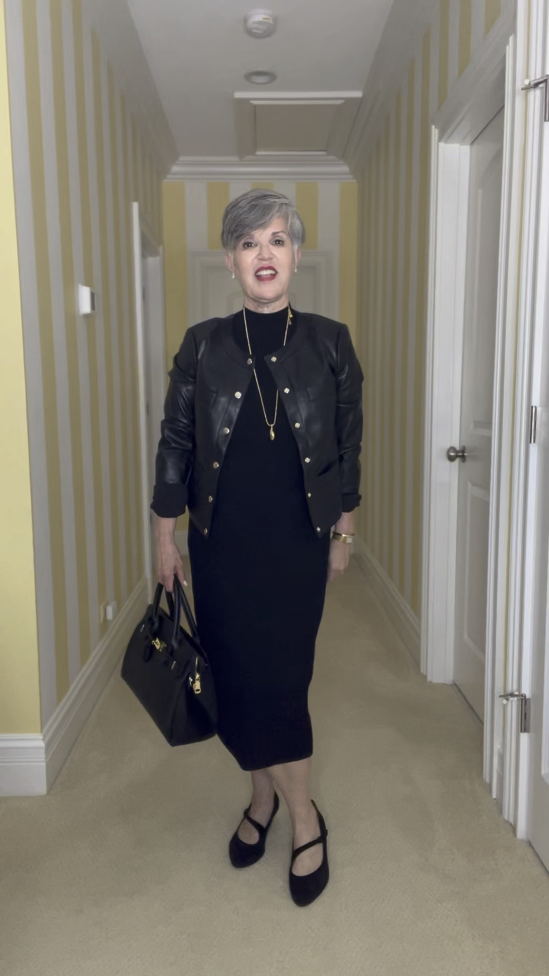 If you’re a fan of leather, you’re going to love this look! First, EVERYTHING at Talbots is ON SALE TODAY! 40% off this dress and 30% off the jacket and the pretty gold pendant necklace!
This ribbed knit dress is remarkably comfortable and the faux leather jacket is very soft and pliable. I love them together. The pebbled leather bag is from @amazonfashion and is a terrific buy. I love pebbled leather because it doesn’t show scuffs like other leathers do! I also love the gold trim on both the bag and the jacket hardware.
Perfect dress that can easily be dressed up or down. I love it!

#LTKOver40 #LTKWorkwear #LTKSaleAlert