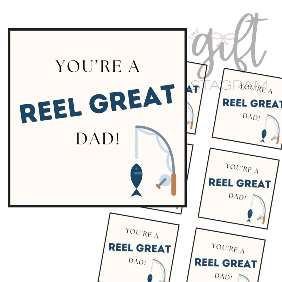 You're A Reel Great Dad Gift Tag DIGITAL DOWNLOAD Happy Father's Day Gift Tag Father's Day Gift I... | Etsy (US)
