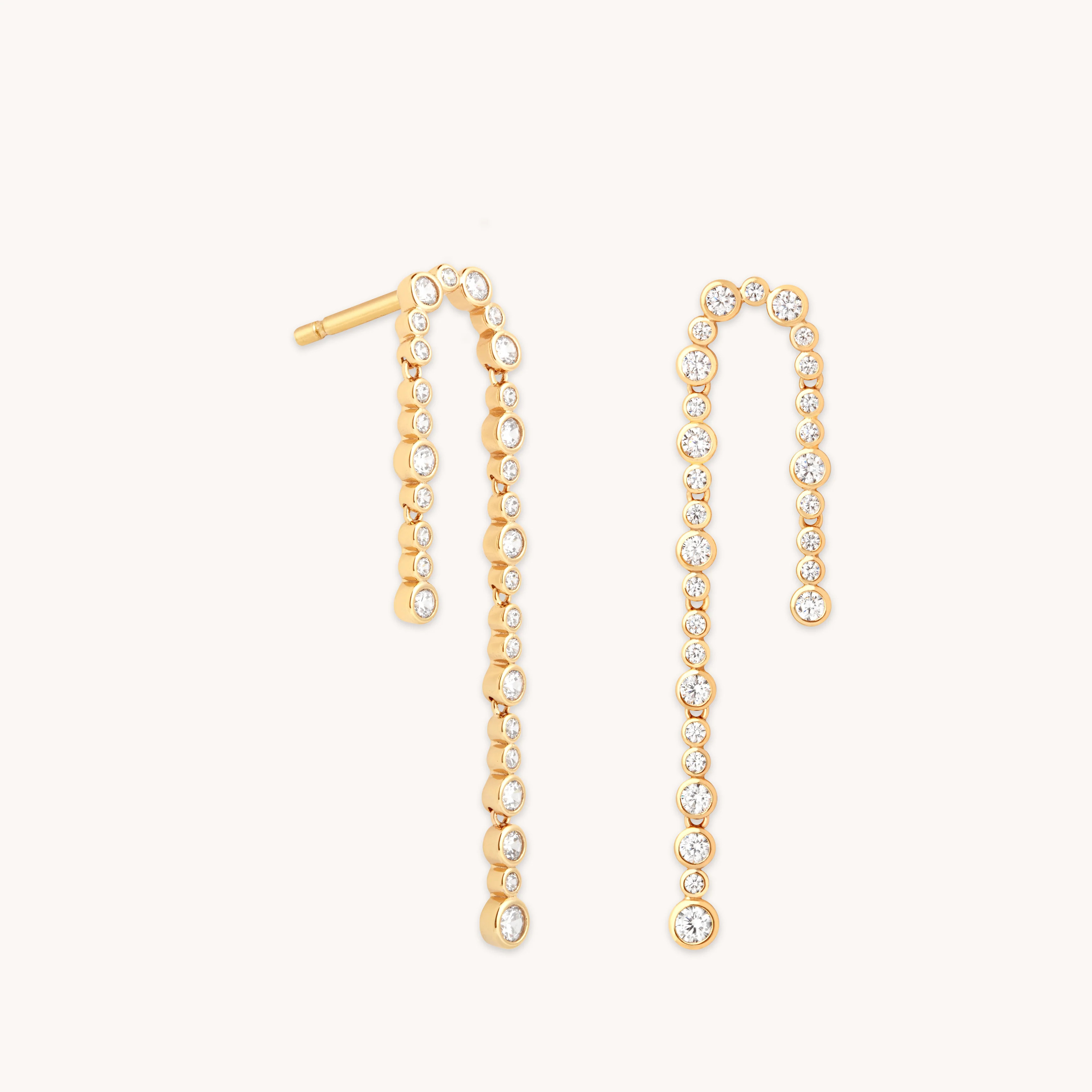 Gleam Crystal Drop Gold Studs | Astrid & Miyu Earrings | Astrid and Miyu