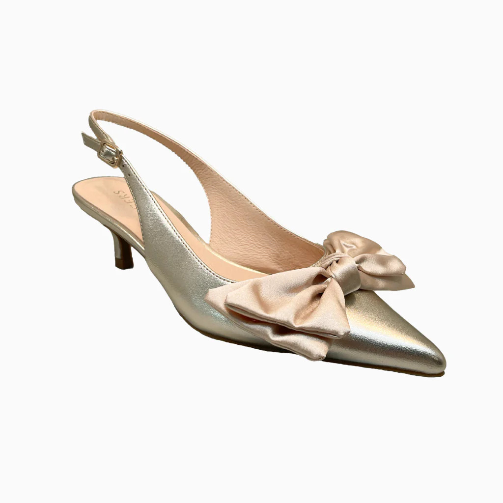 Debra Sling Back Kitten Heel - Platinum | Jack Rogers