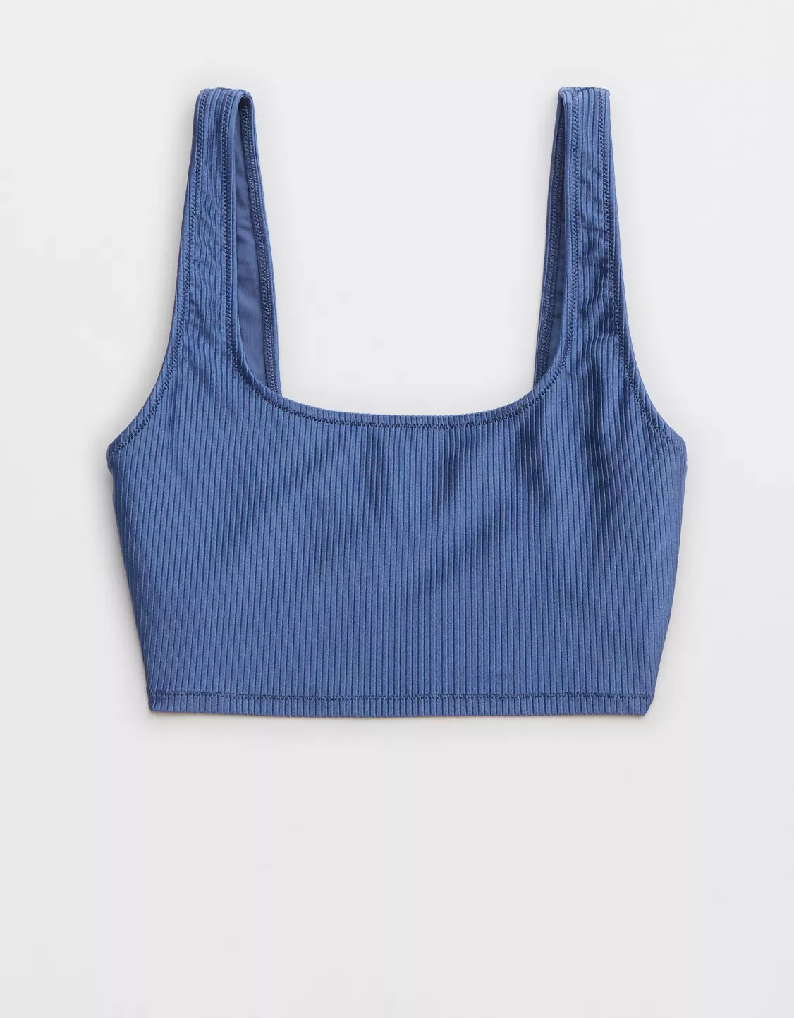Aerie Shine Rib Longline Scoop Bikini Top | Aerie