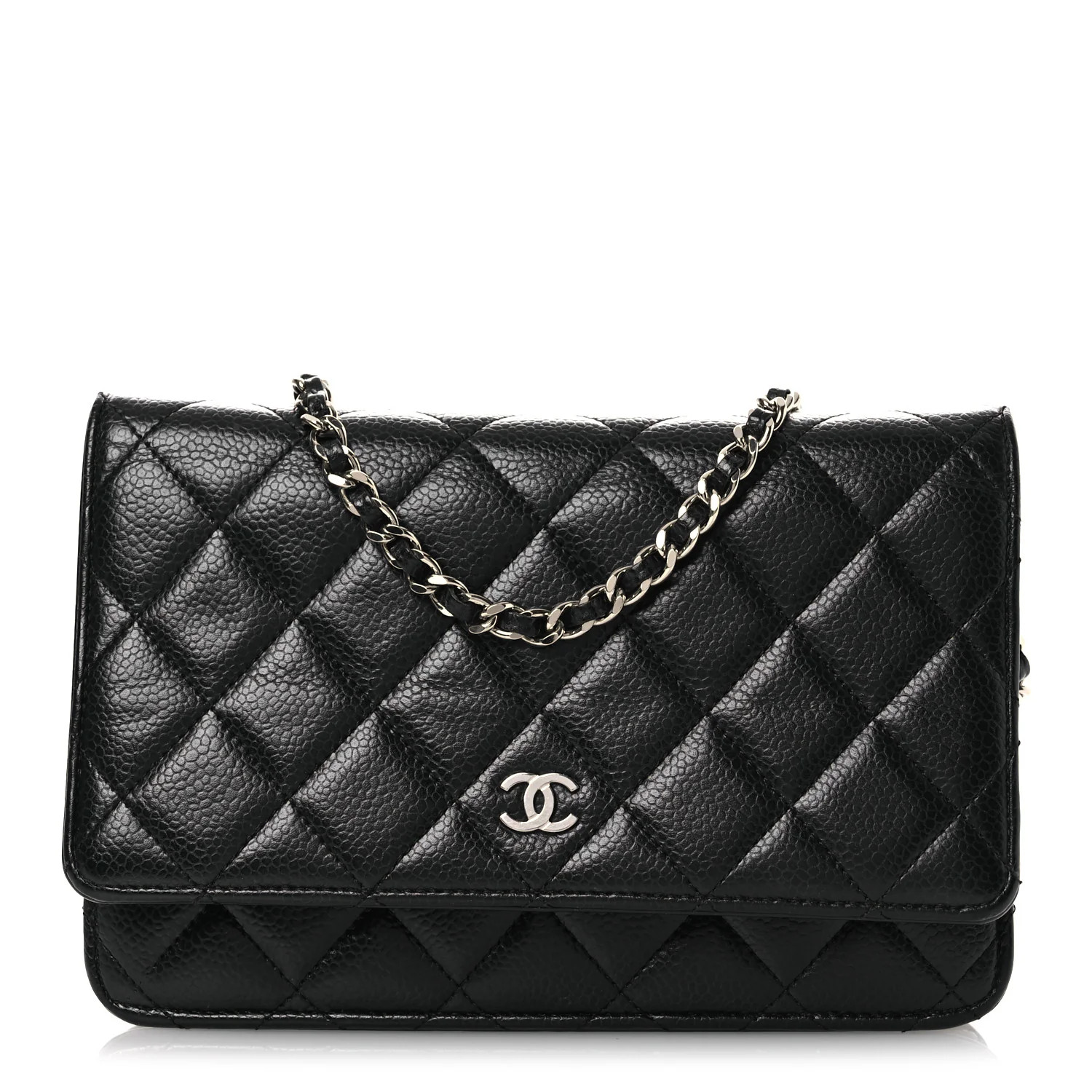 Caviar Quilted Wallet On Chain WOC Black | FASHIONPHILE (US)