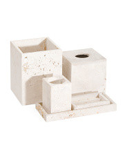 Travertine Soap Dish And Brush Holder Collection | TJ Maxx