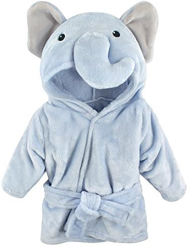 Hudson Baby Unisex Baby Plush Animal Face Robe, Blue Elephant, One Size, 0-9 Months | Amazon (US)